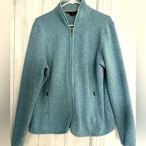 Eddie Bauer Women's Zip-Up Fleece Heathered Blue Jacket